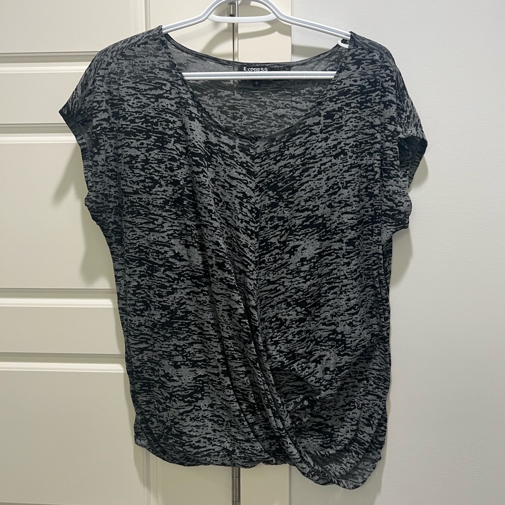 Express Black Grey Top